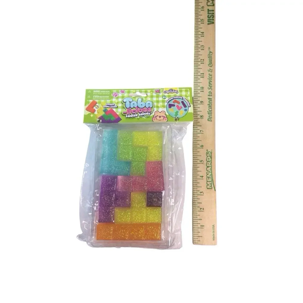 New Glitter Squish Bricks Taba Squishy Fidget Toy Colorful